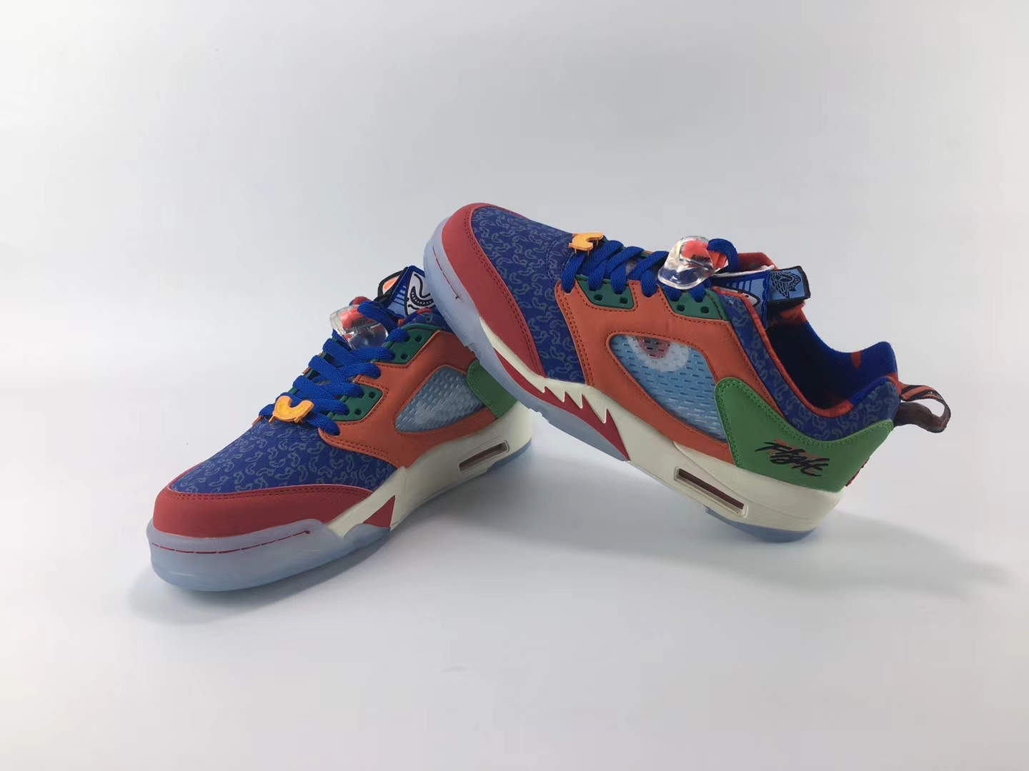 New 2022 Air Jordan 5 Low Orange Blue Green Shoes